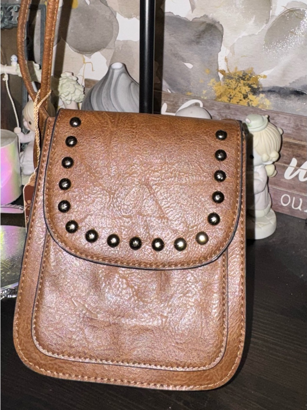 Sam and Hadley Brown Studded Crossbody Bag - Women Bags NWT
